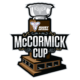 The image displays a stylized logo in the shape of a trophy, featuring a silver cup design atop a brown base that includes the text RUGBY ONTARIO with a trillium emblem and the prominent words McCORMICK CUP.